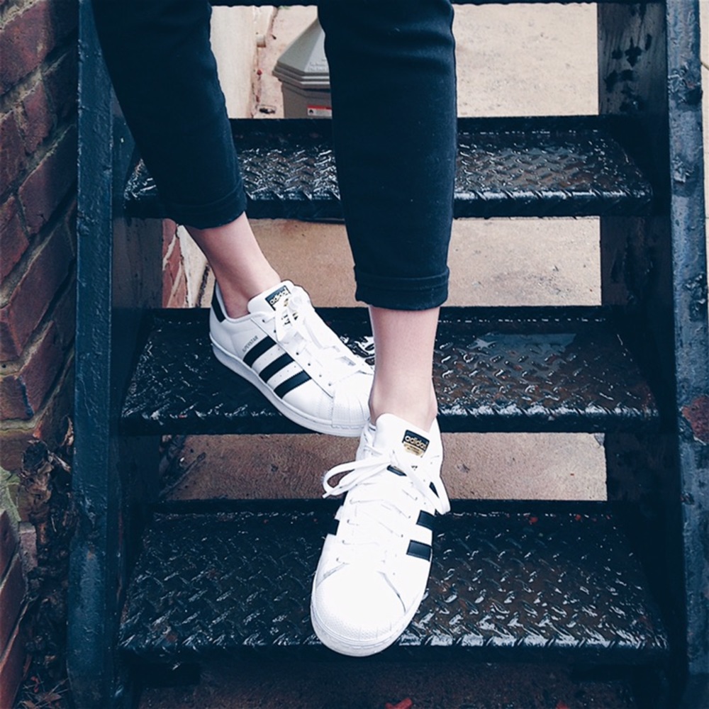 Adidas allstars in black and white